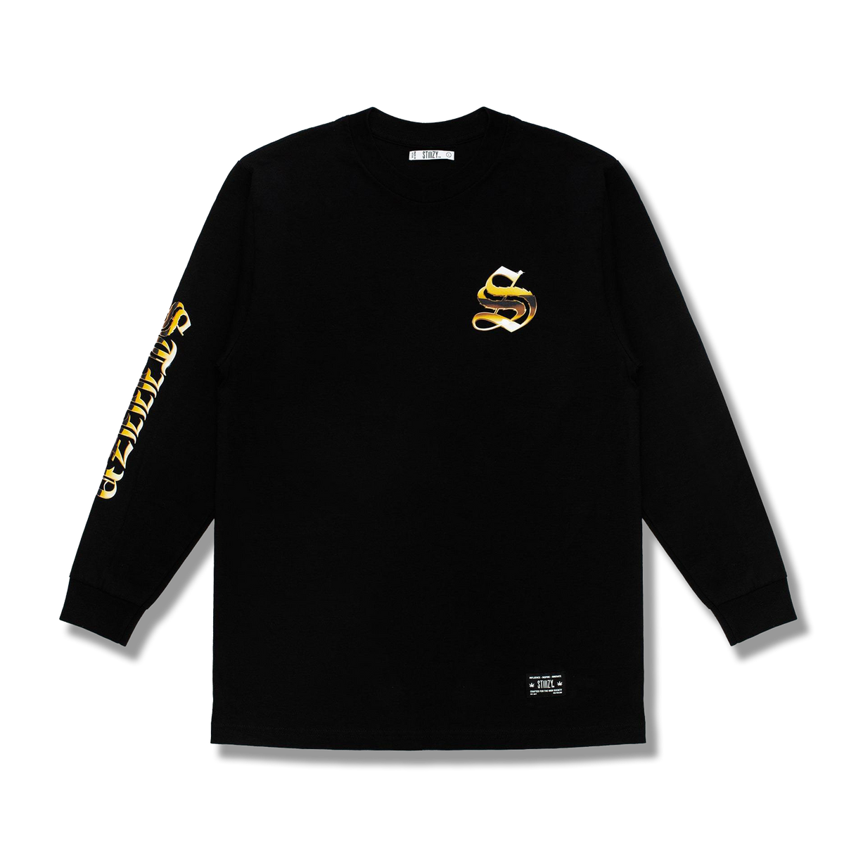 STIIIZY OLD ENGLISH CHROME LONG SLEEVE - BLACK